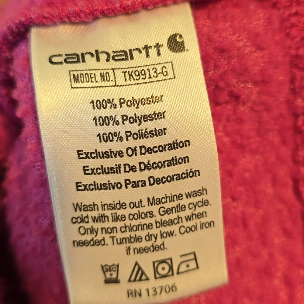 Carhartt Long Sleeve Quarter Snap Sweatshirt Pink Size 2T
